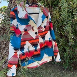 Aztec/Tribal/western print/style Jacket women’s Sz.S